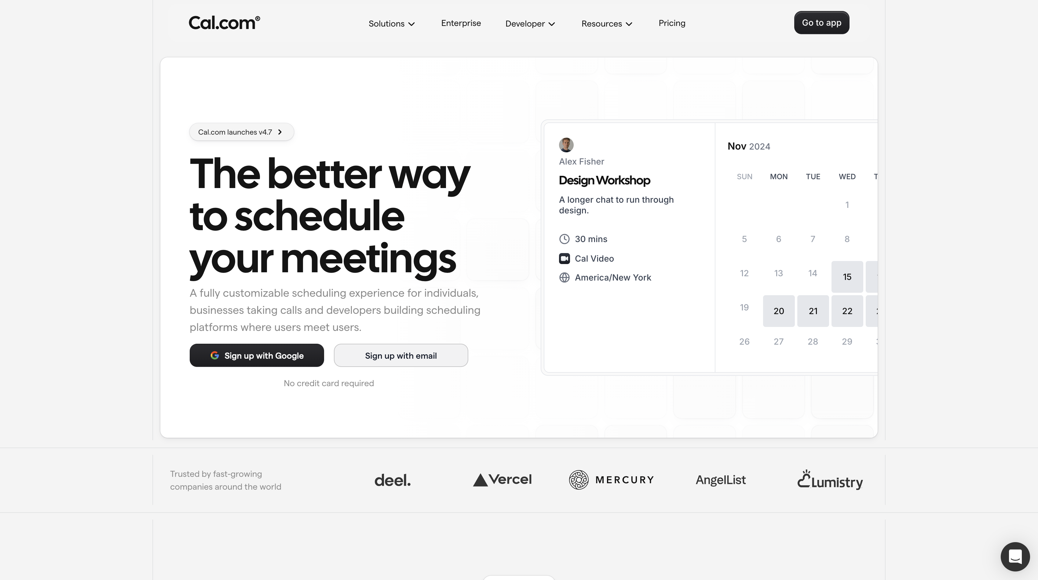 Cal.com Landing Page