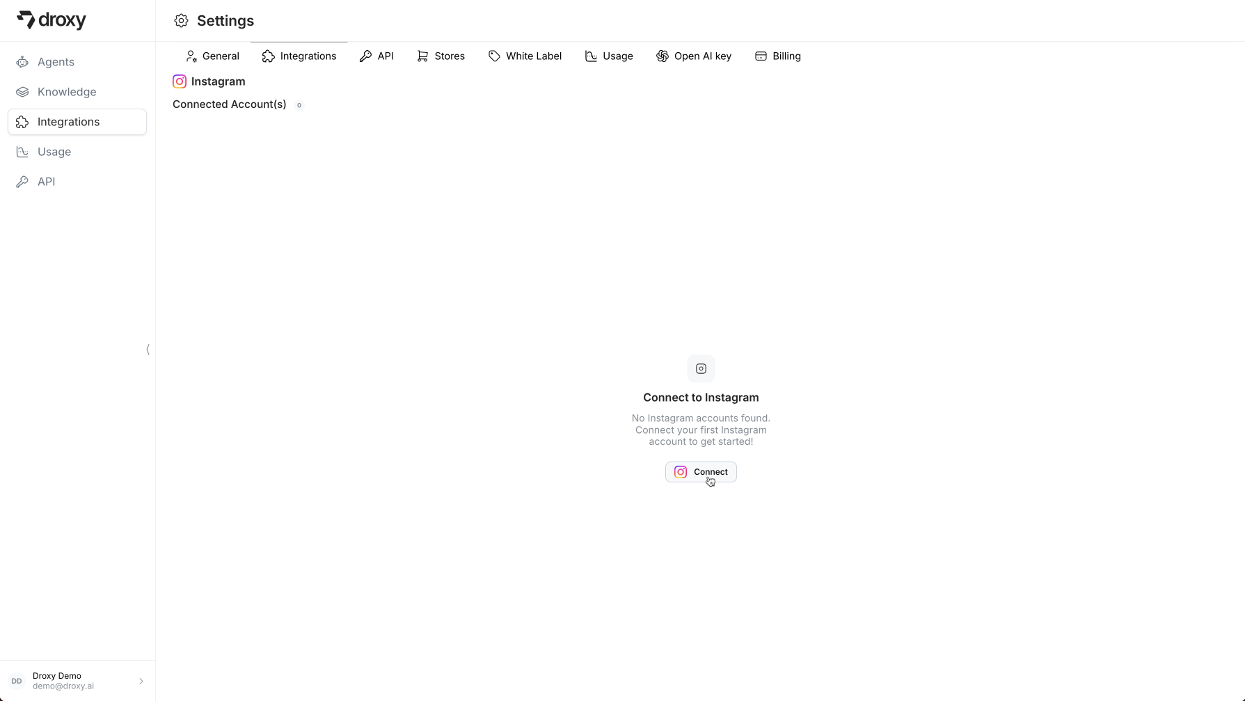 Connect Instagram Account