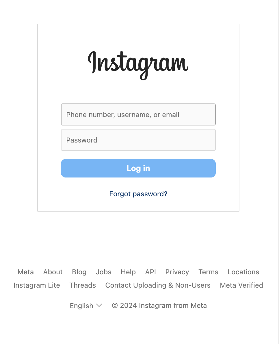 Login with Instagram