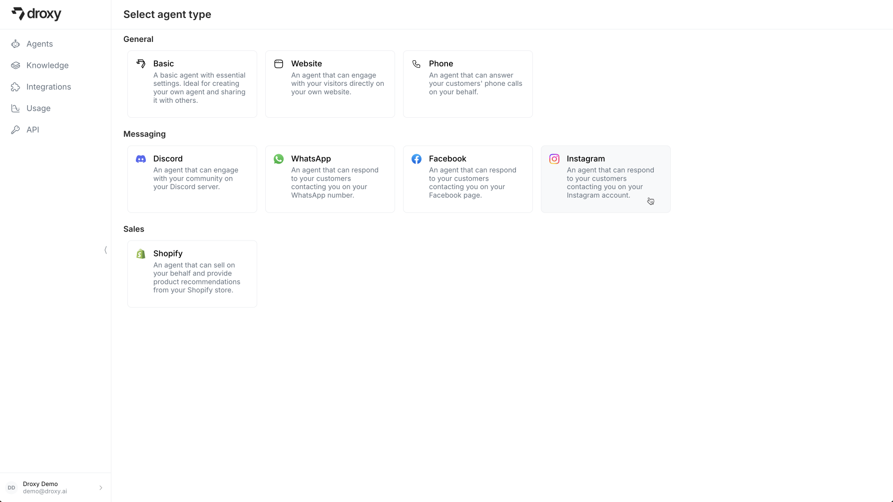 Select Instagram Agent