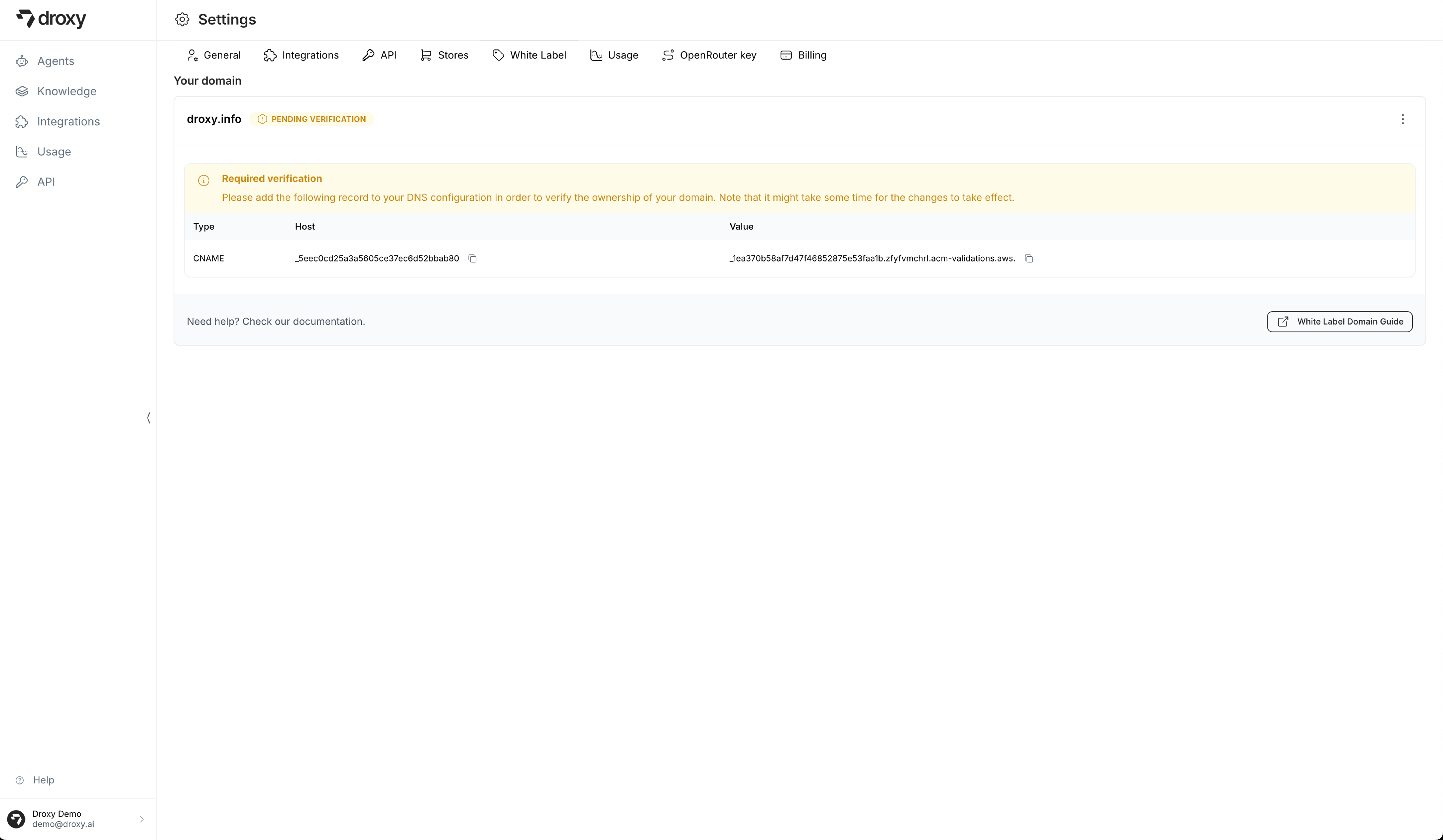 Add CNAME Verification