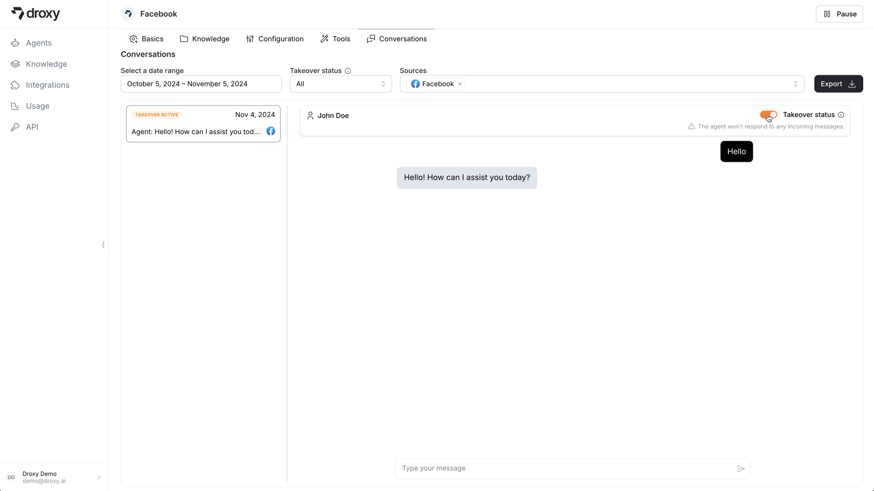 Takeover Conversation