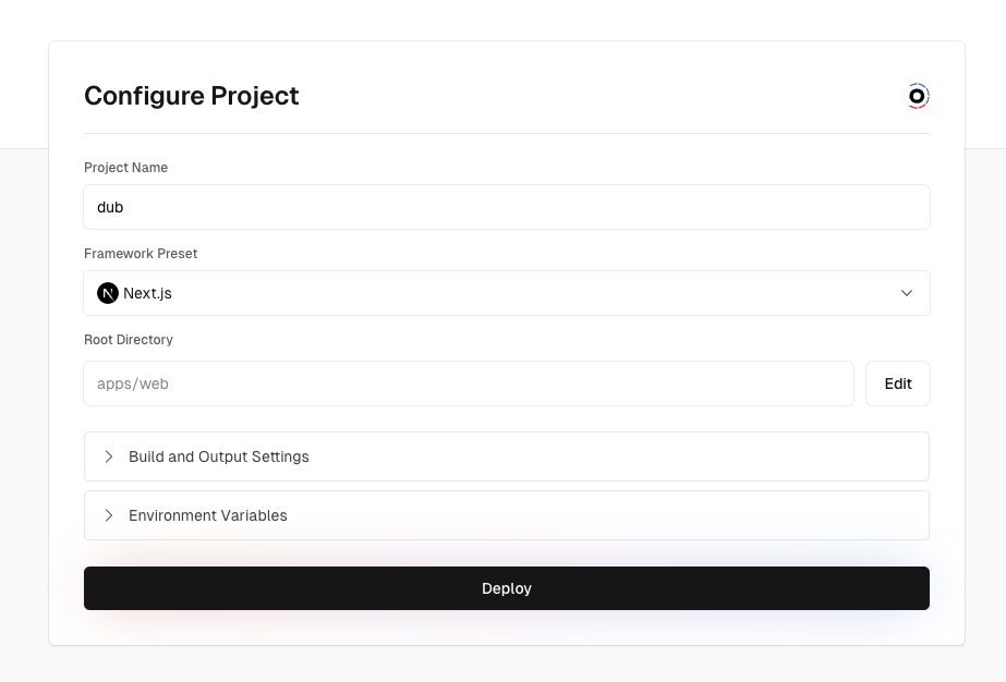 Vercel Framework Preset and Root Directory