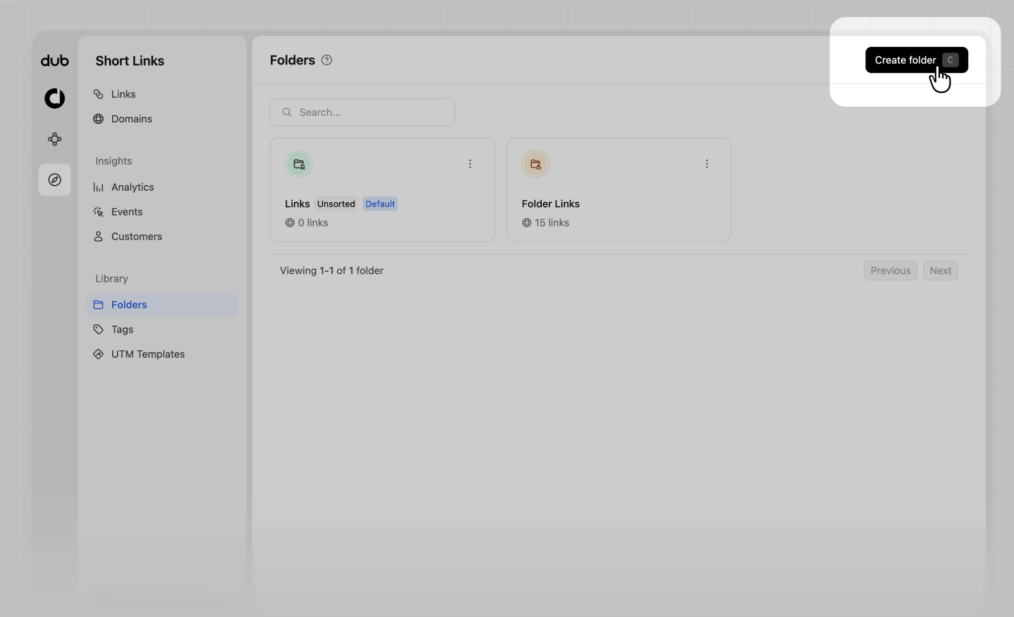 New folder link builder