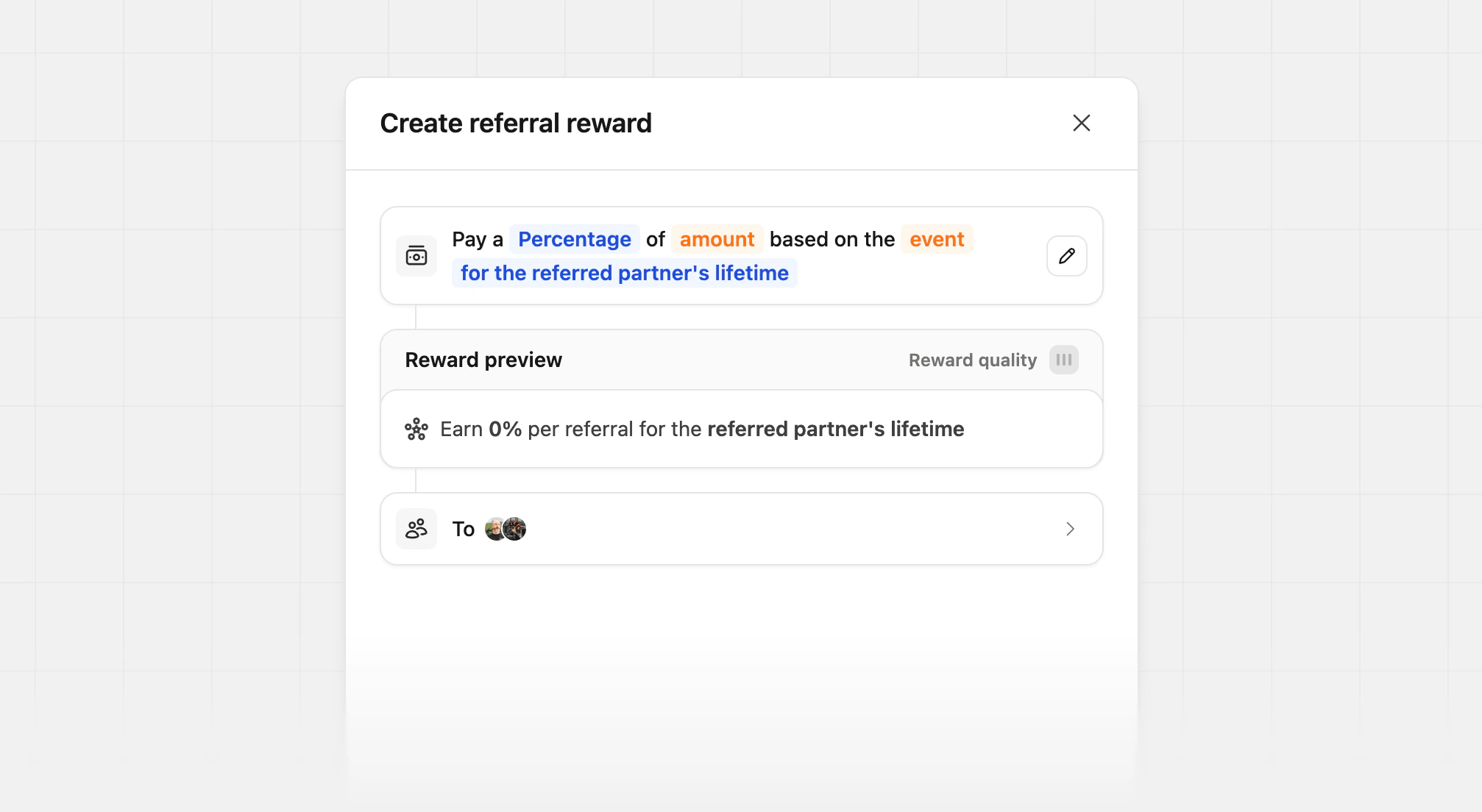 Default reward view