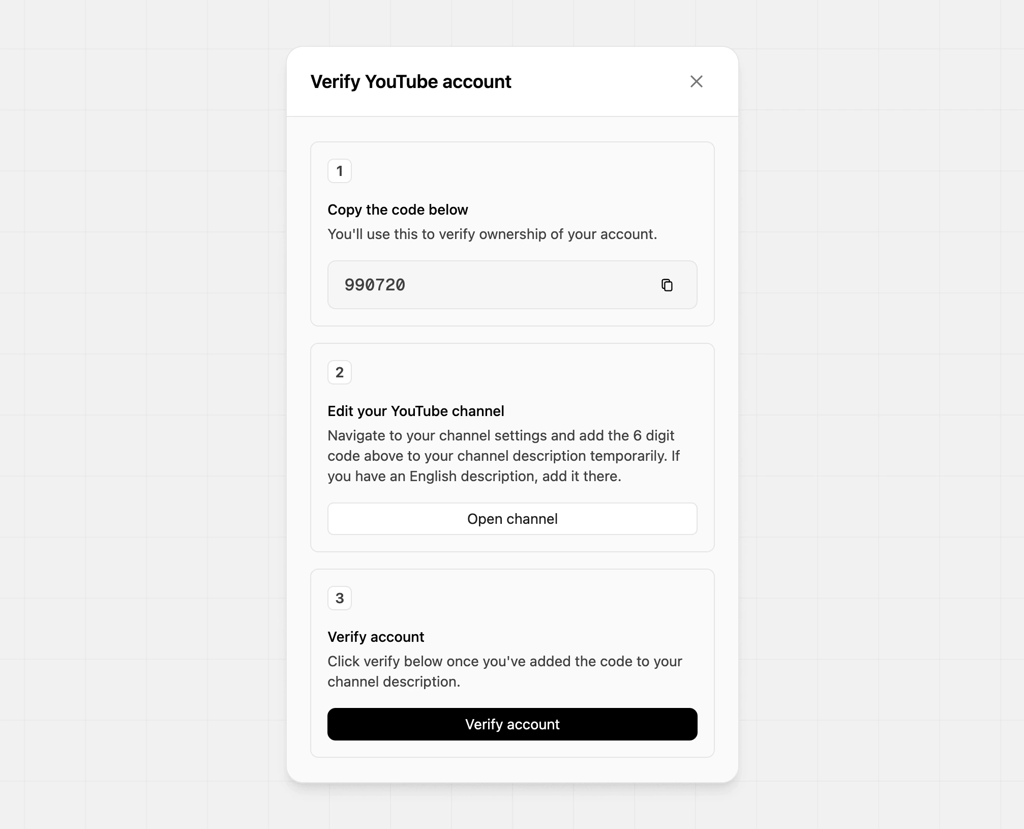 YouTube verification