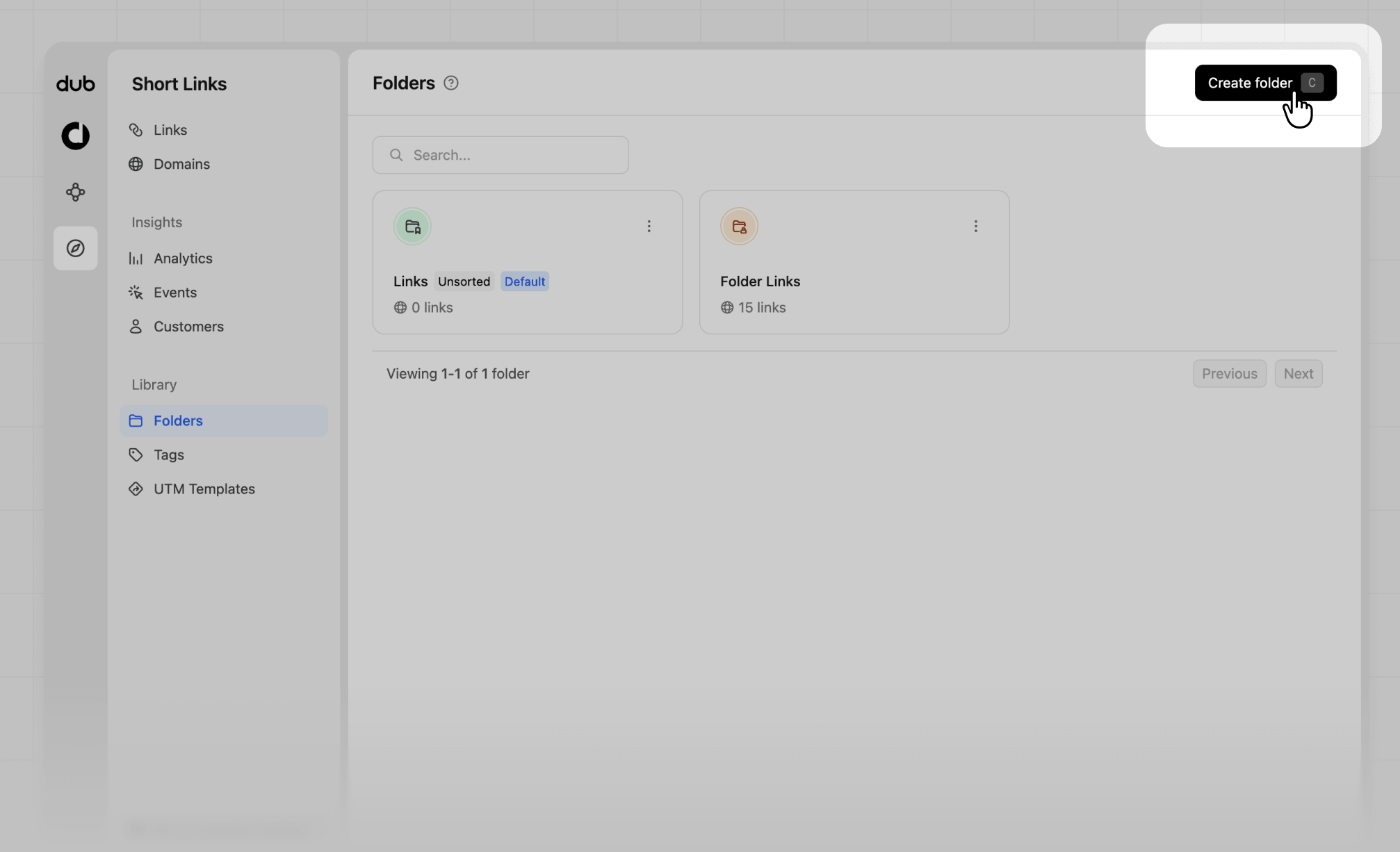 New folder link builder