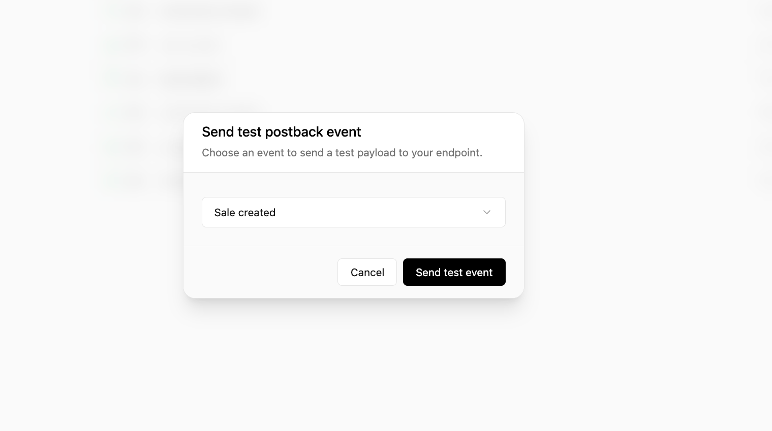 Send Test Postback
