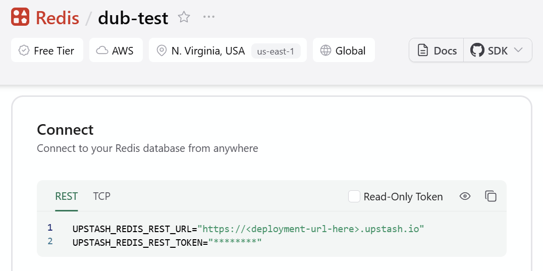 Upstash Redis tokens