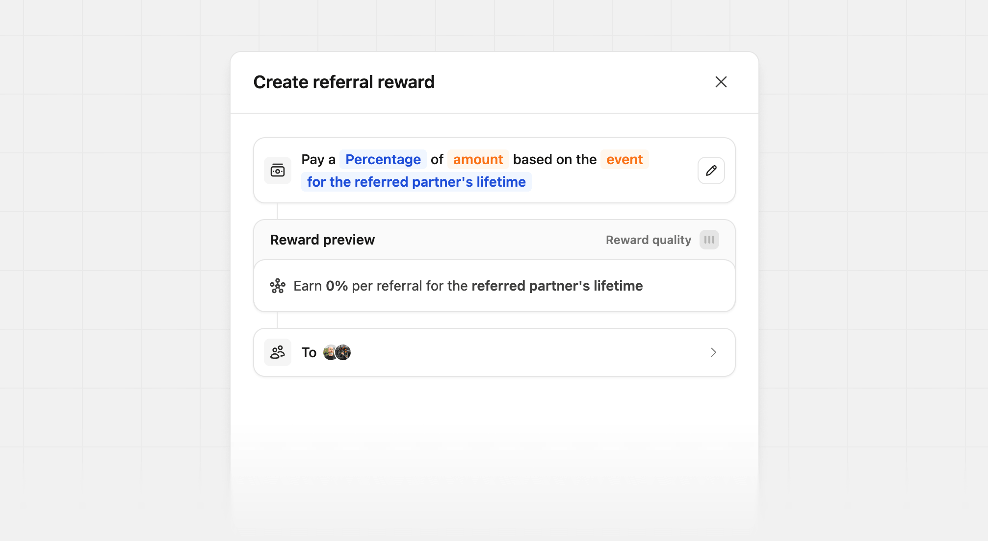 Default reward view