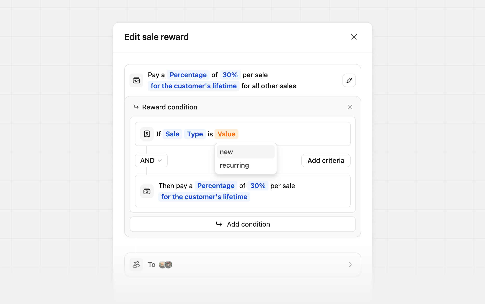 First-sale bonus condition example