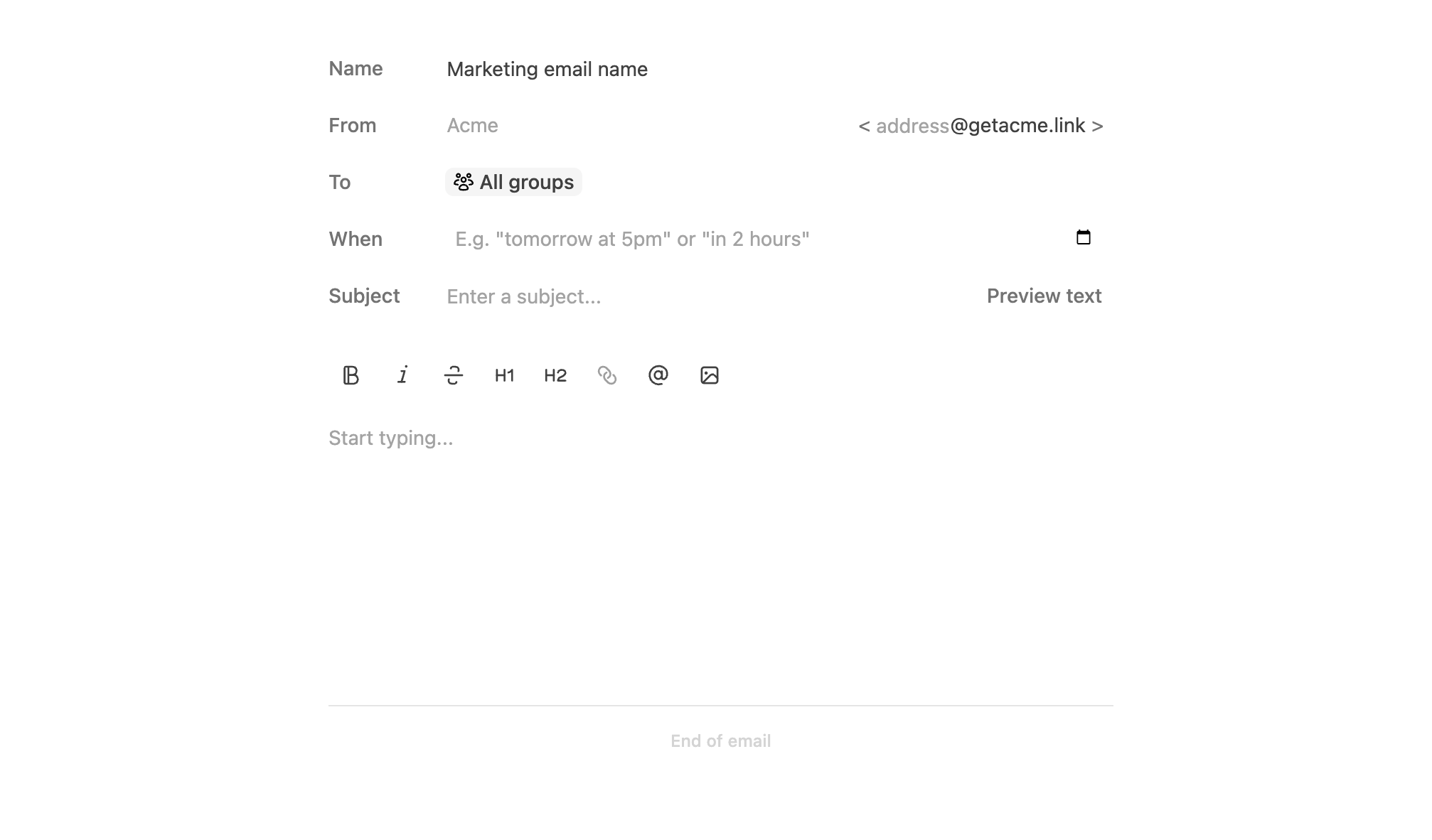 Marketing fields