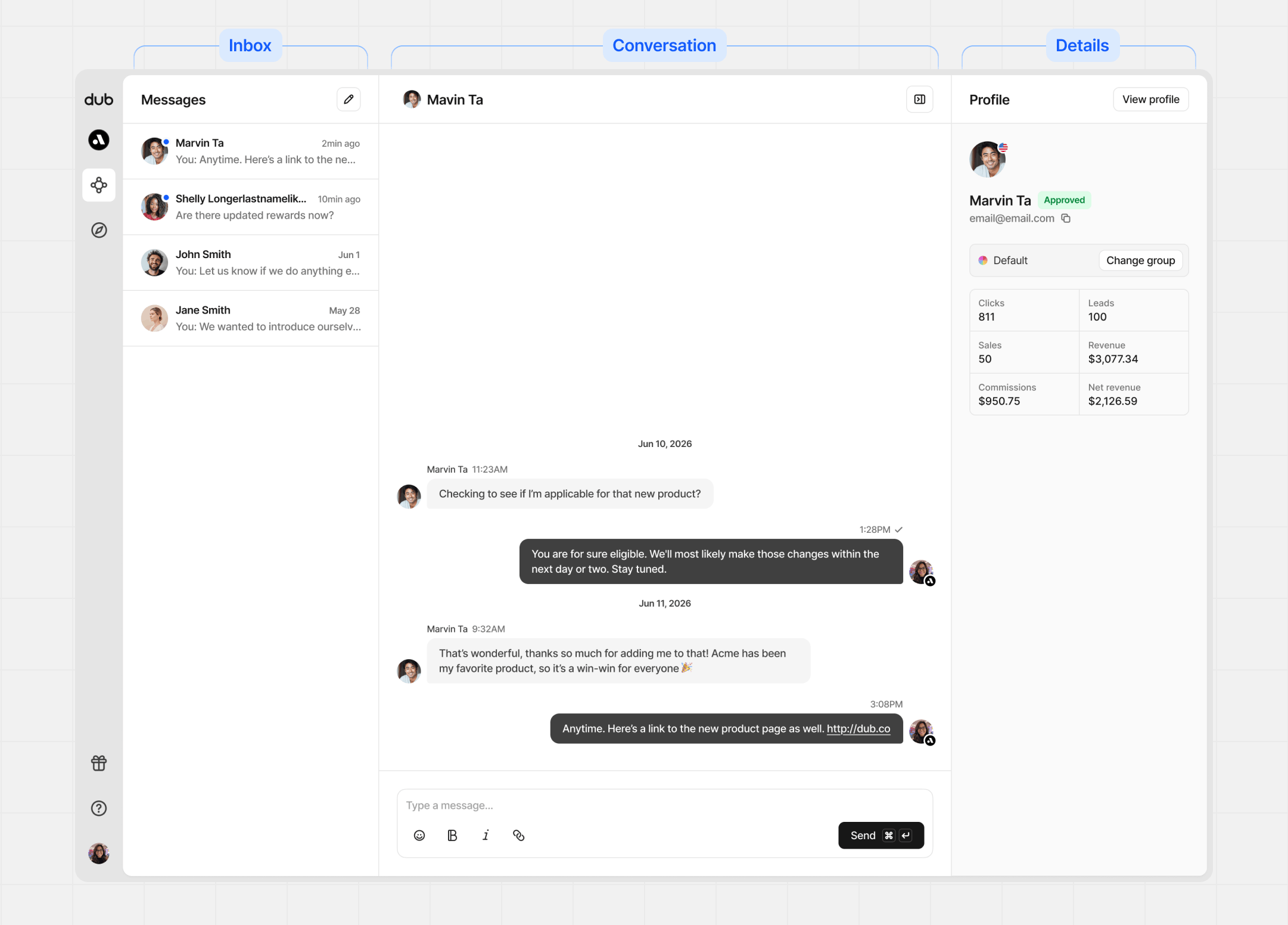 Message panels