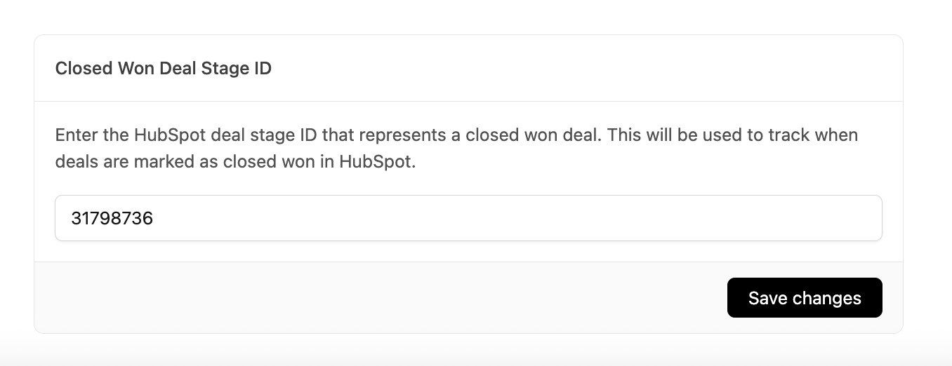 Add custom deal stage ID to HubSpot Integration Settings