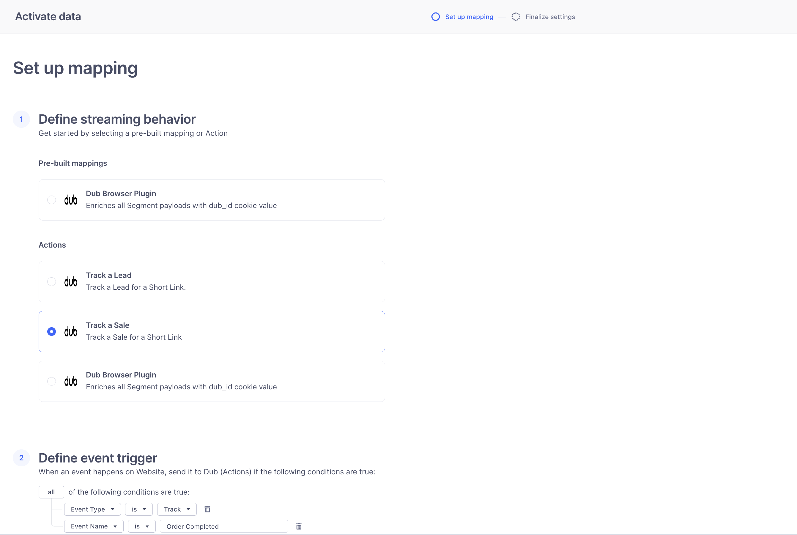 Segment Dub (Actions) Mapping