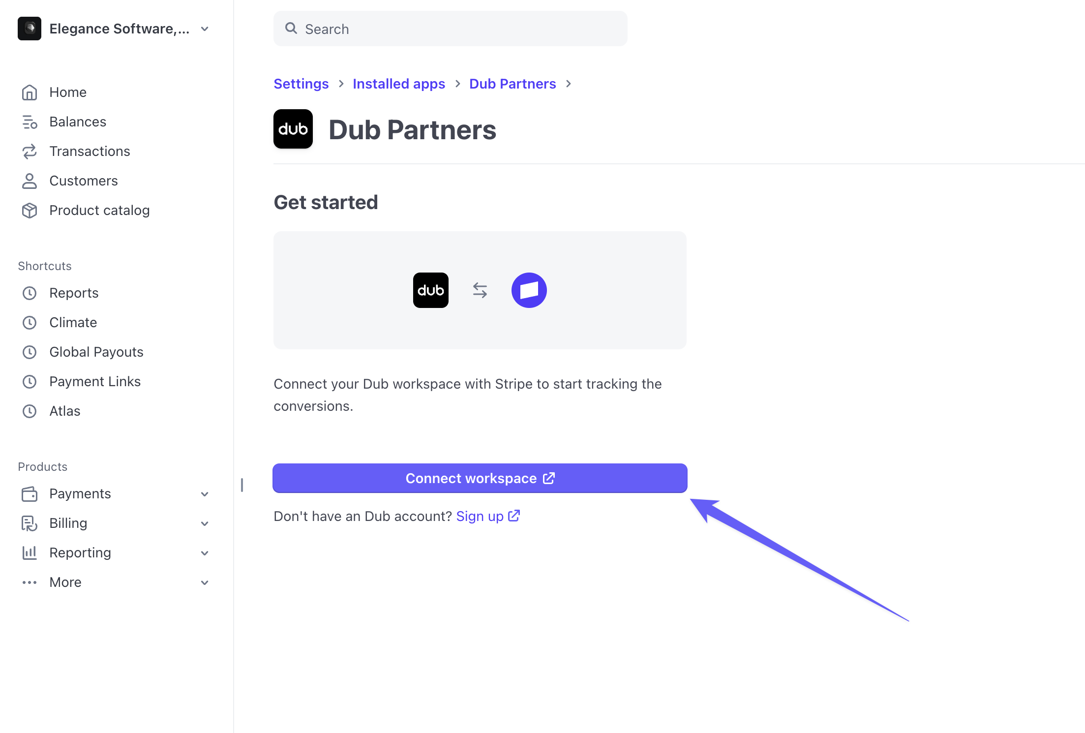 Connect Stripe to Dub
