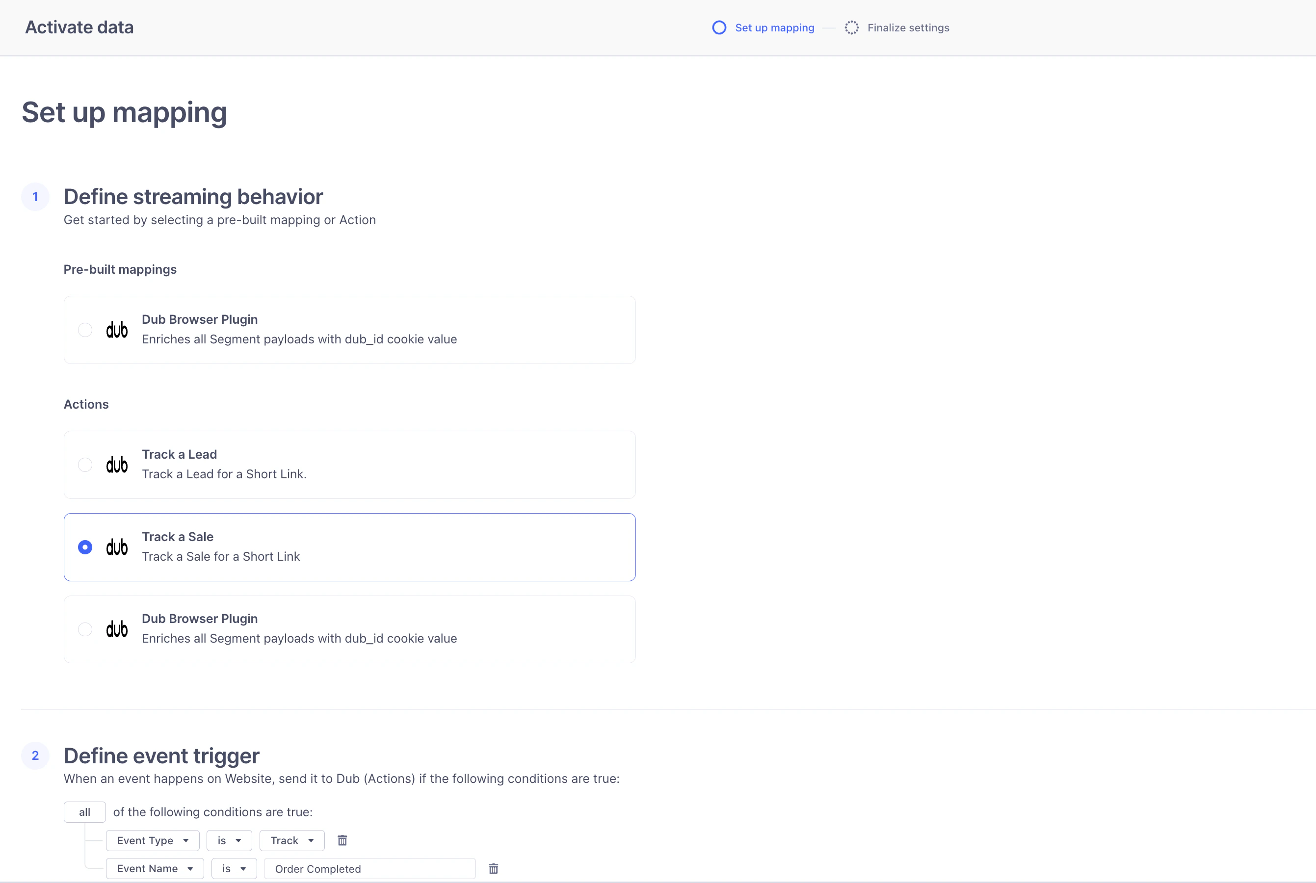 Segment Dub (Actions) Mapping