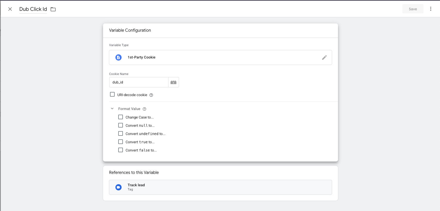 GTM Dub ID Cookie Variable