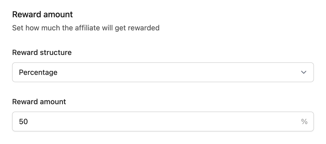 Configure rewards - reward structure and amount