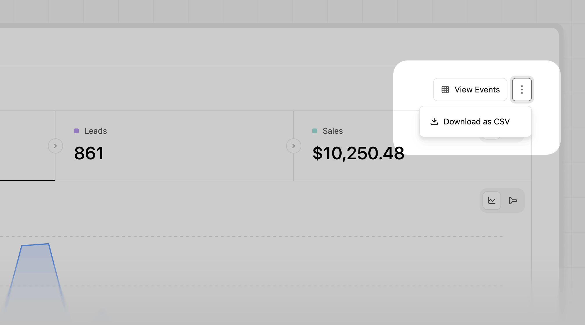 Click on the download icon to export the data