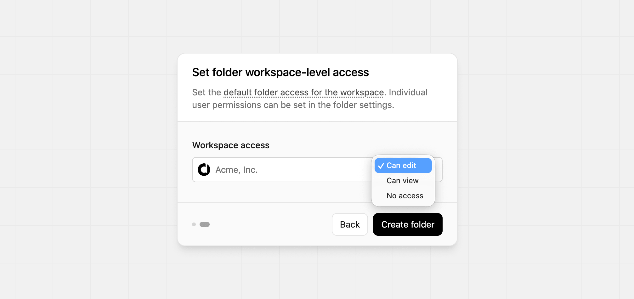 Create new folder access