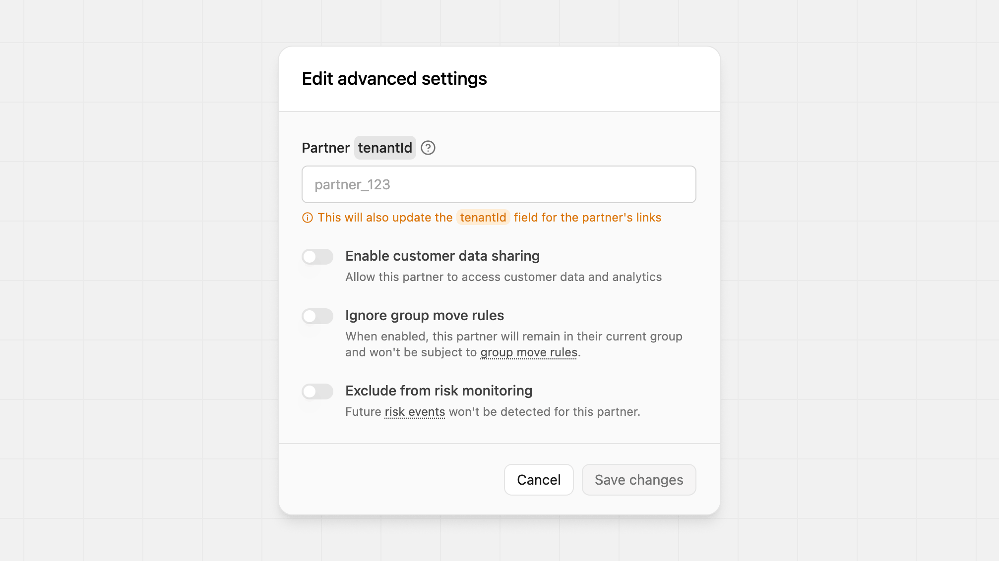Advanced settings