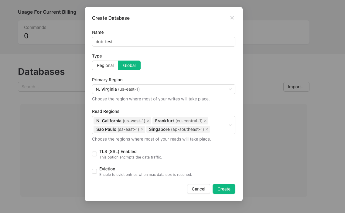 Upstash Redis database