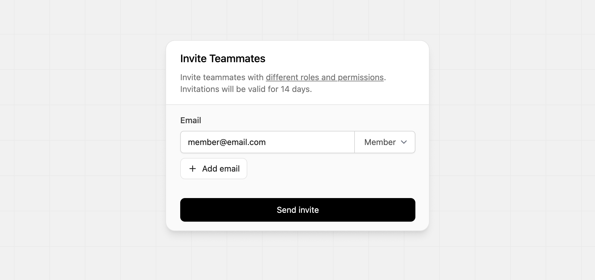 Invite member modal