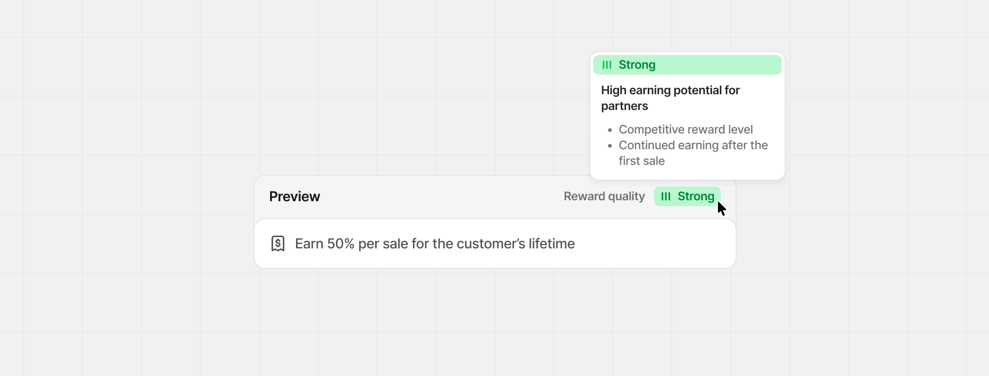 Reward quality score example