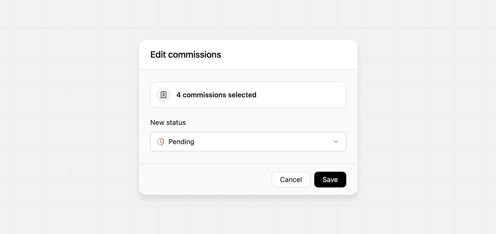 Bulk edit commissions editing
