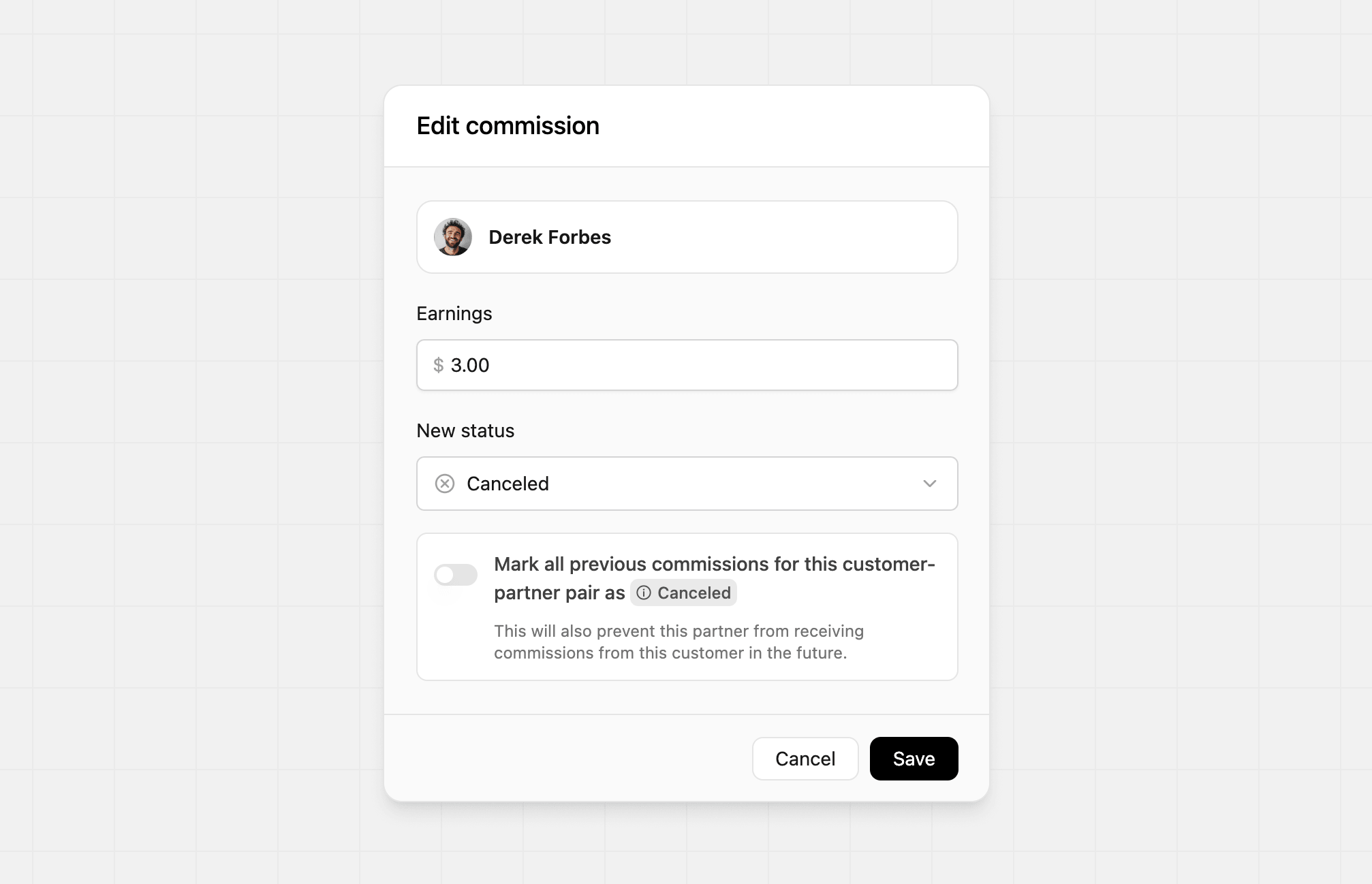 Mark all commissions