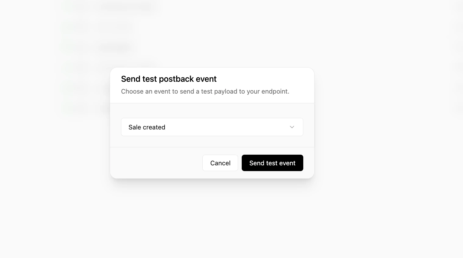Send Test Postback