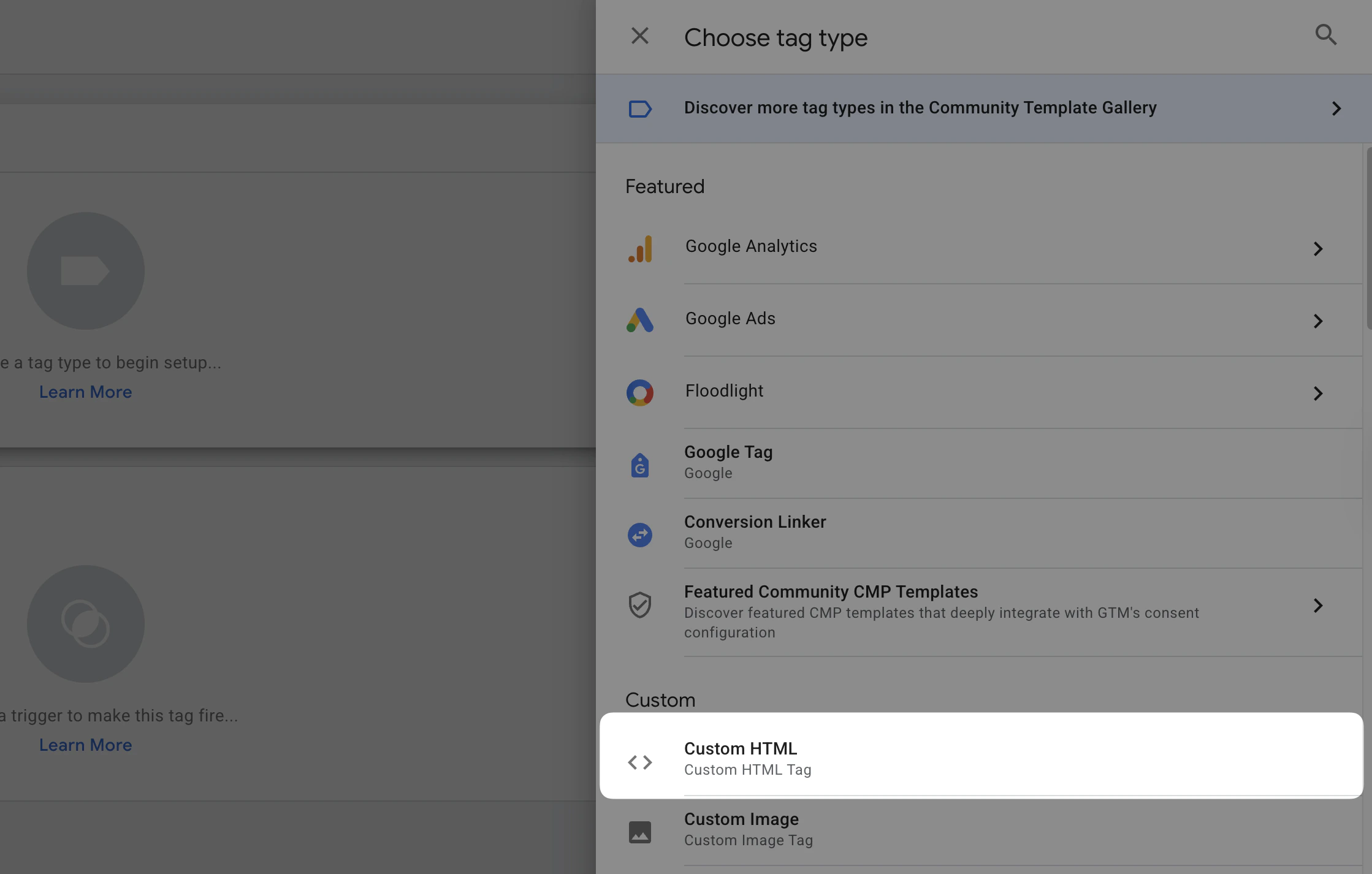 Select Custom HTML tag