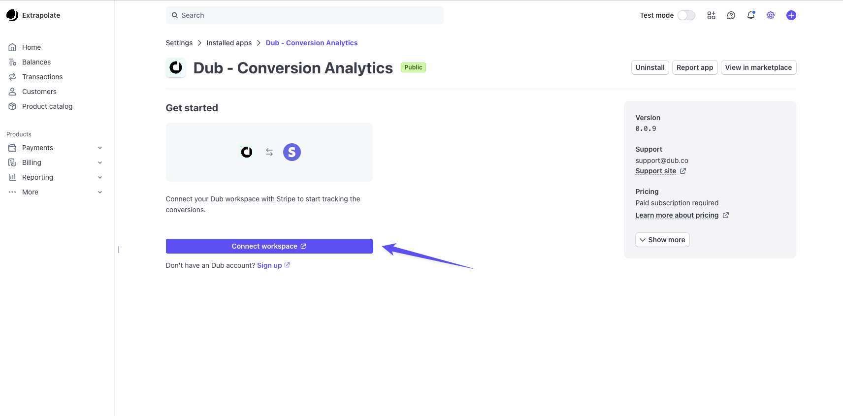 Connect Stripe to Dub