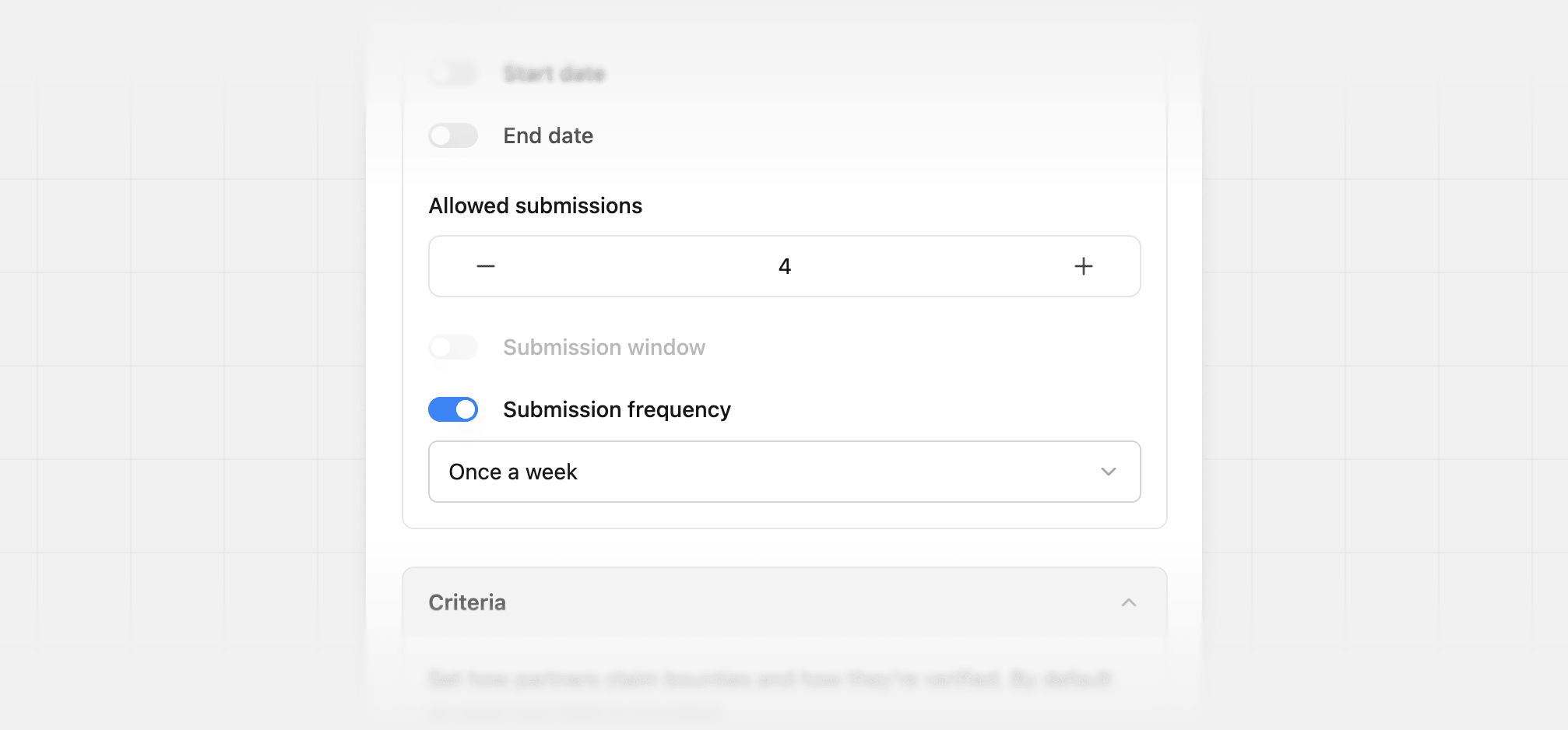 Submission frequency