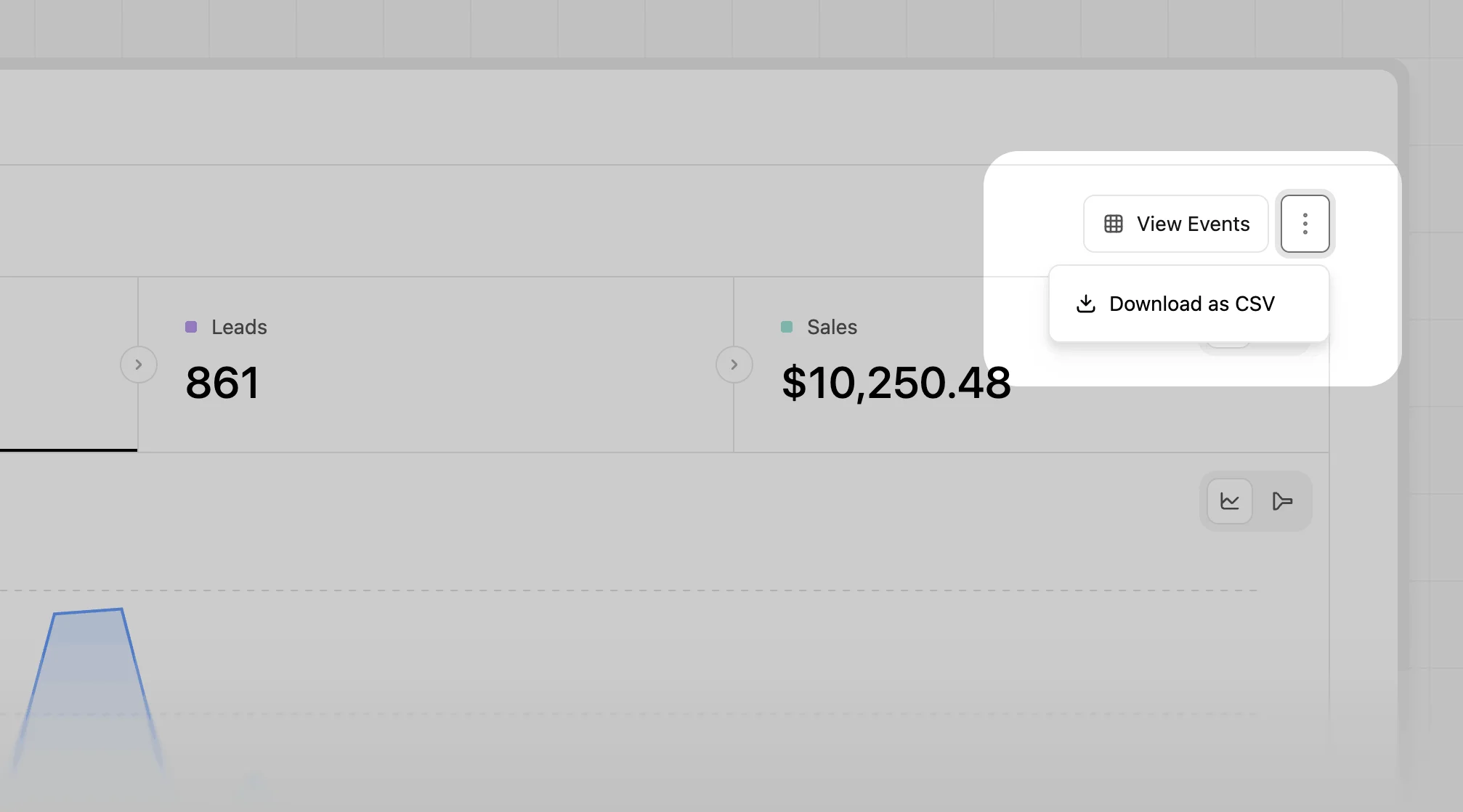 Click on the download icon to export the data