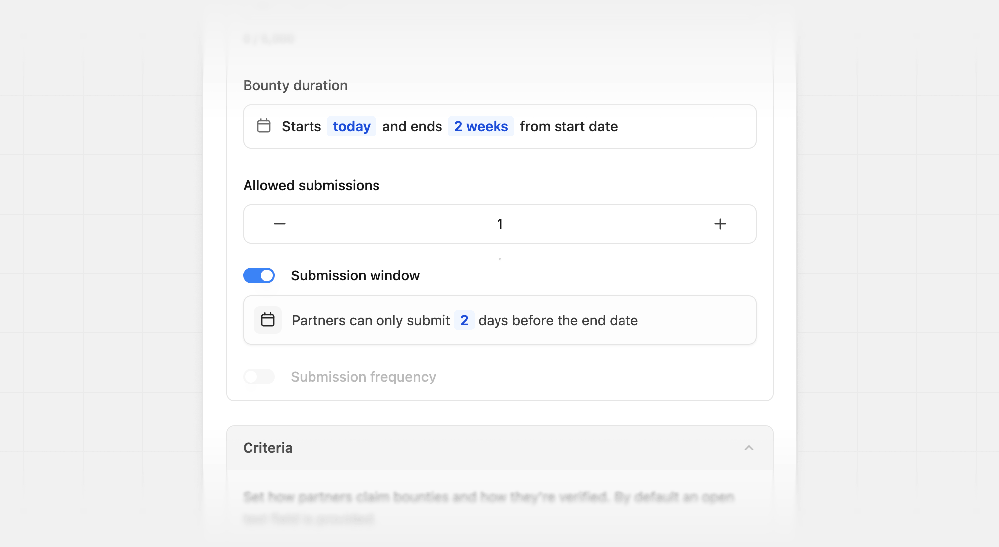 Submission window