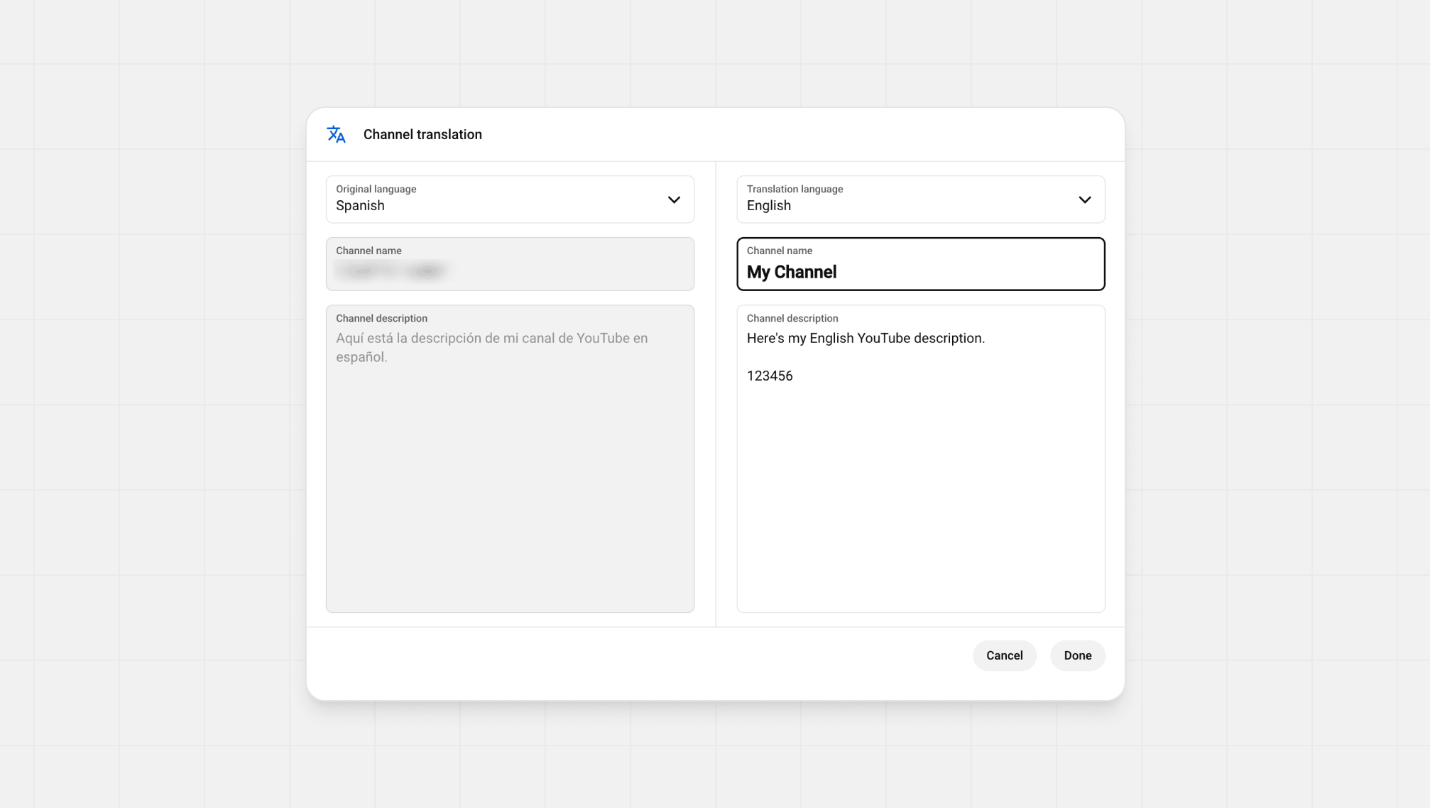 YouTube non-english adding