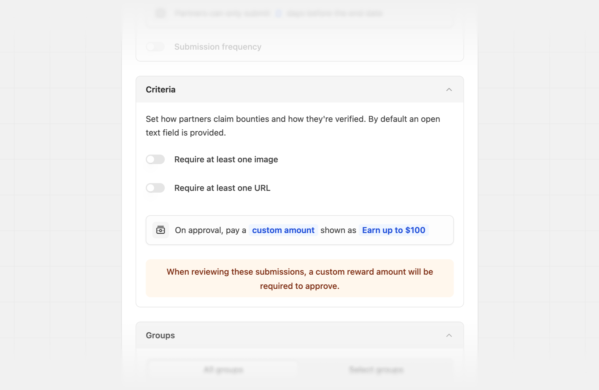 Create submission bounty