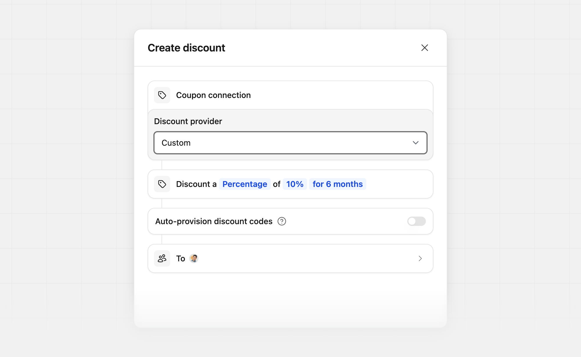 Program discounts tab
