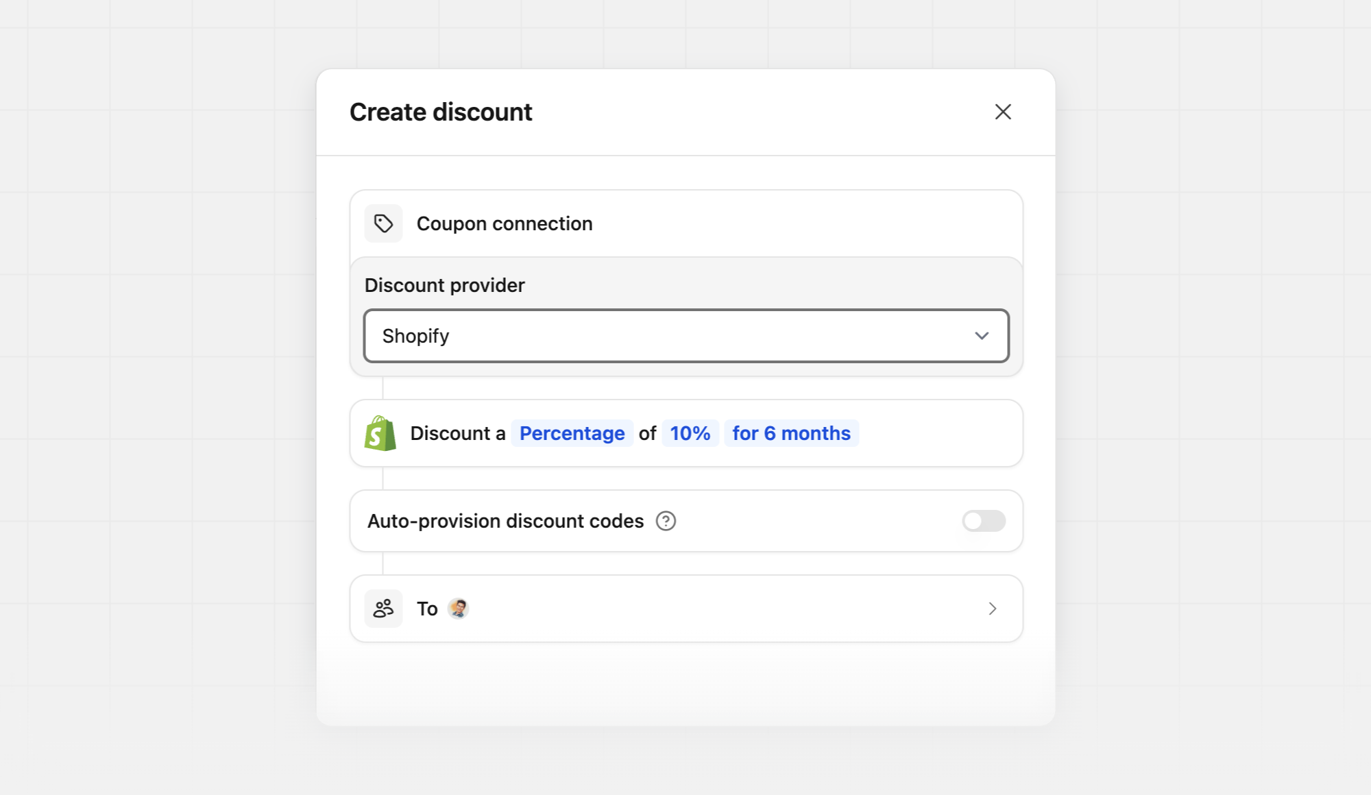 Program discounts tab