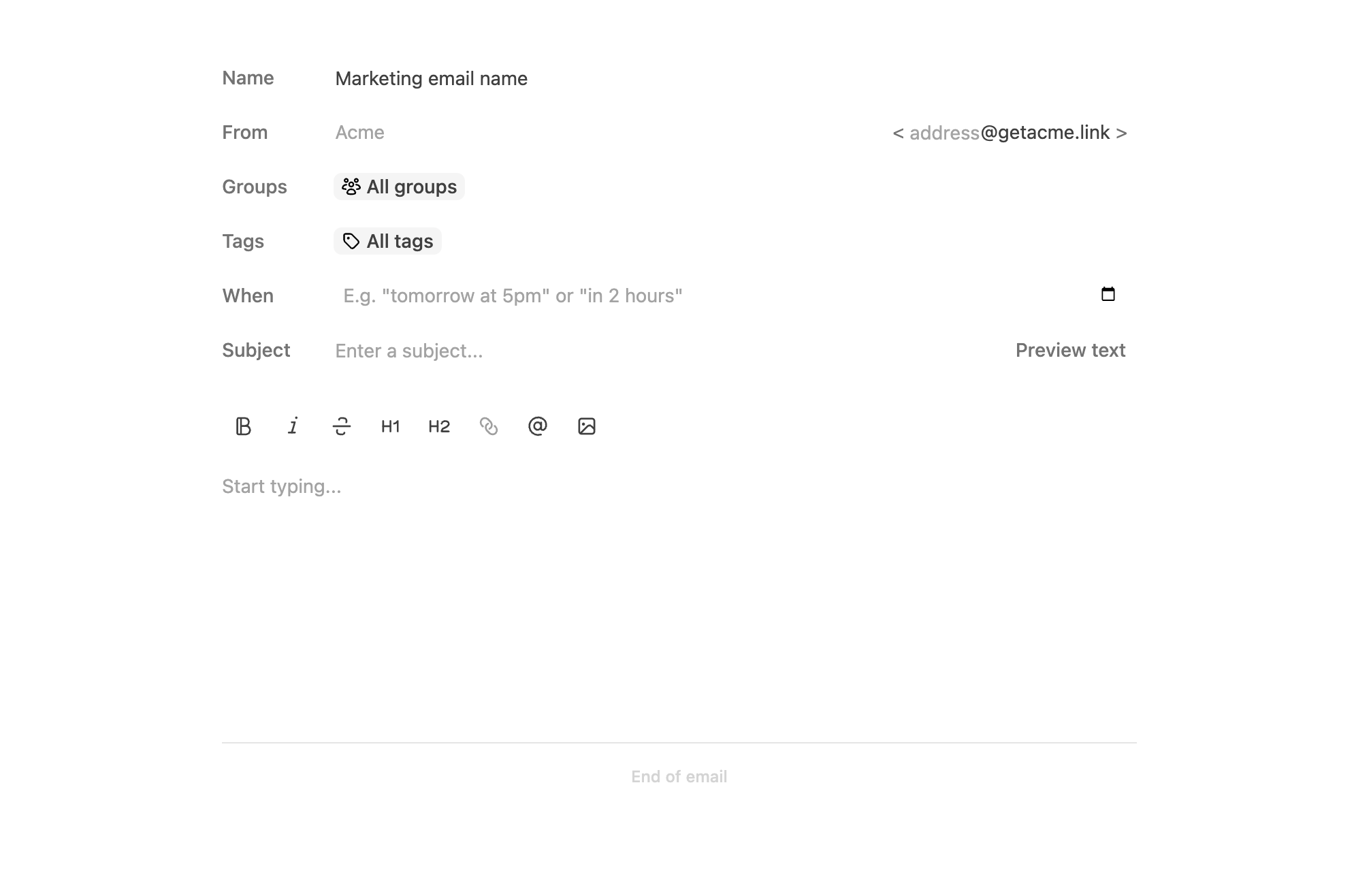 Marketing fields