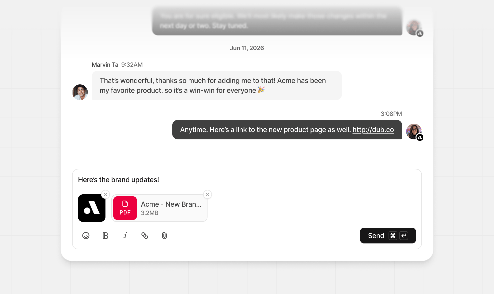 Message attachments