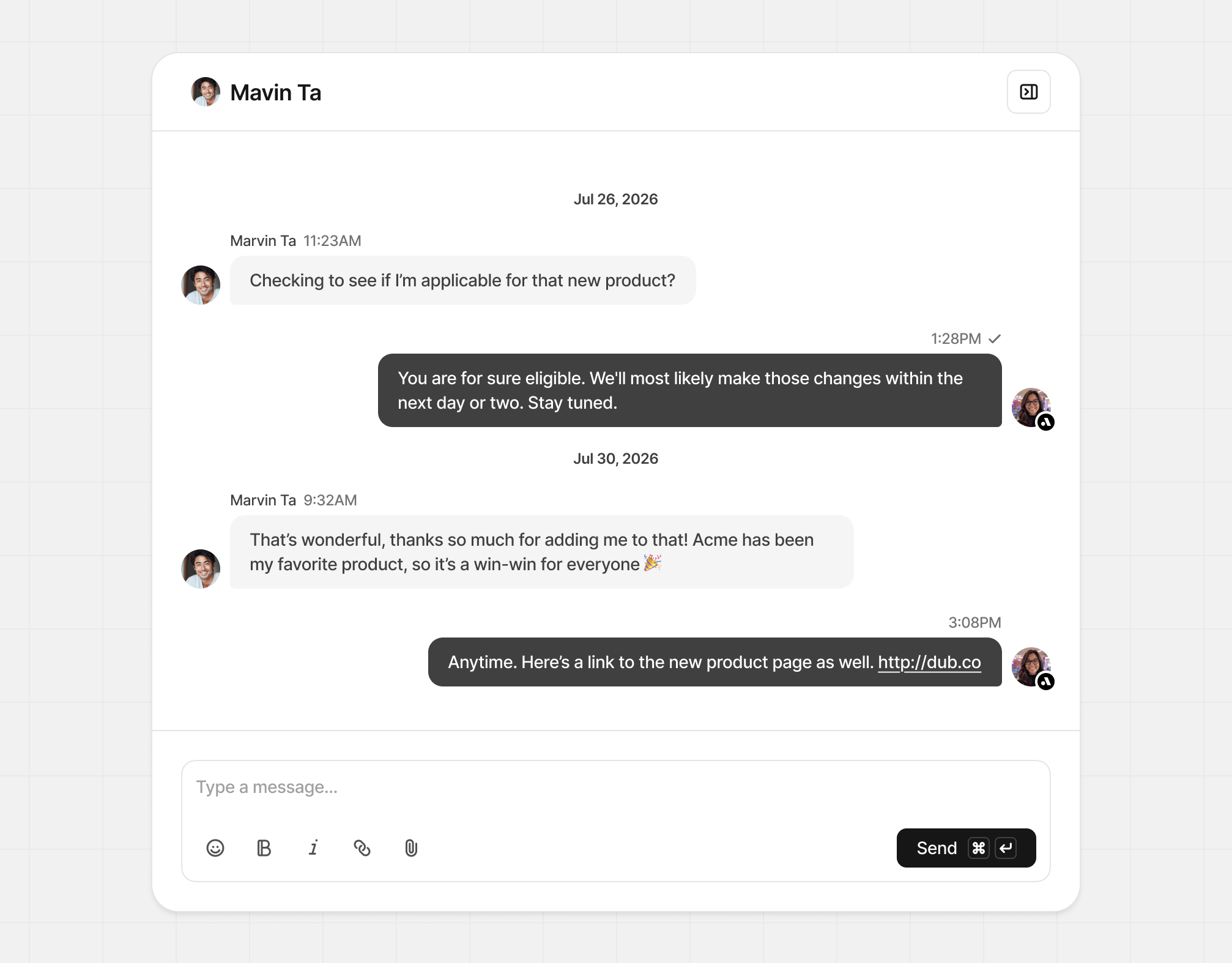 Conversation panel