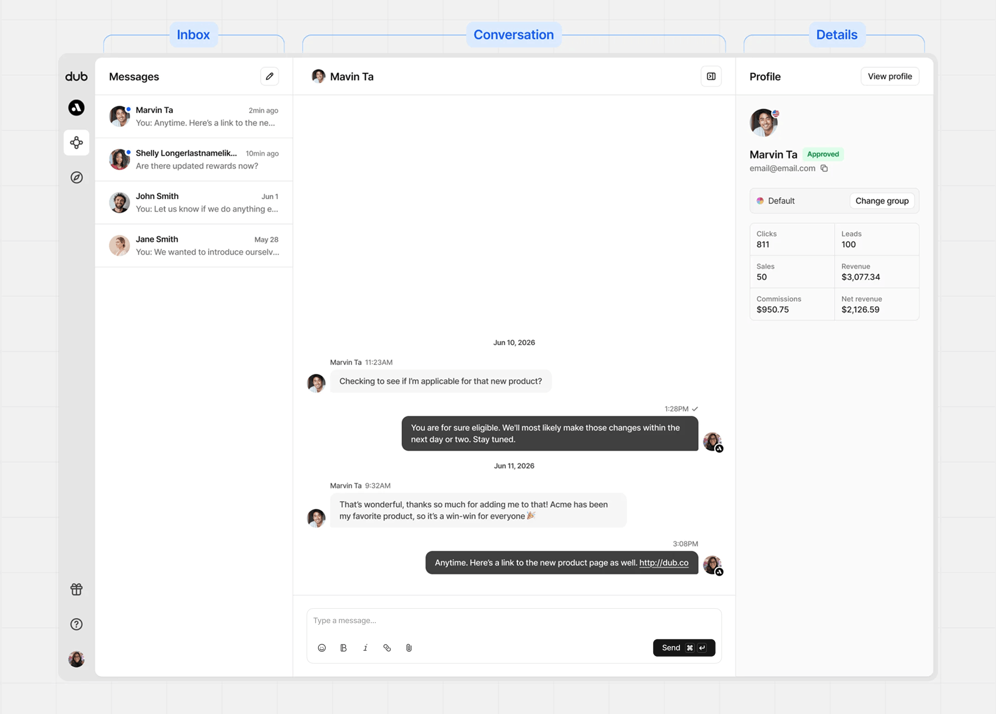 Message panels