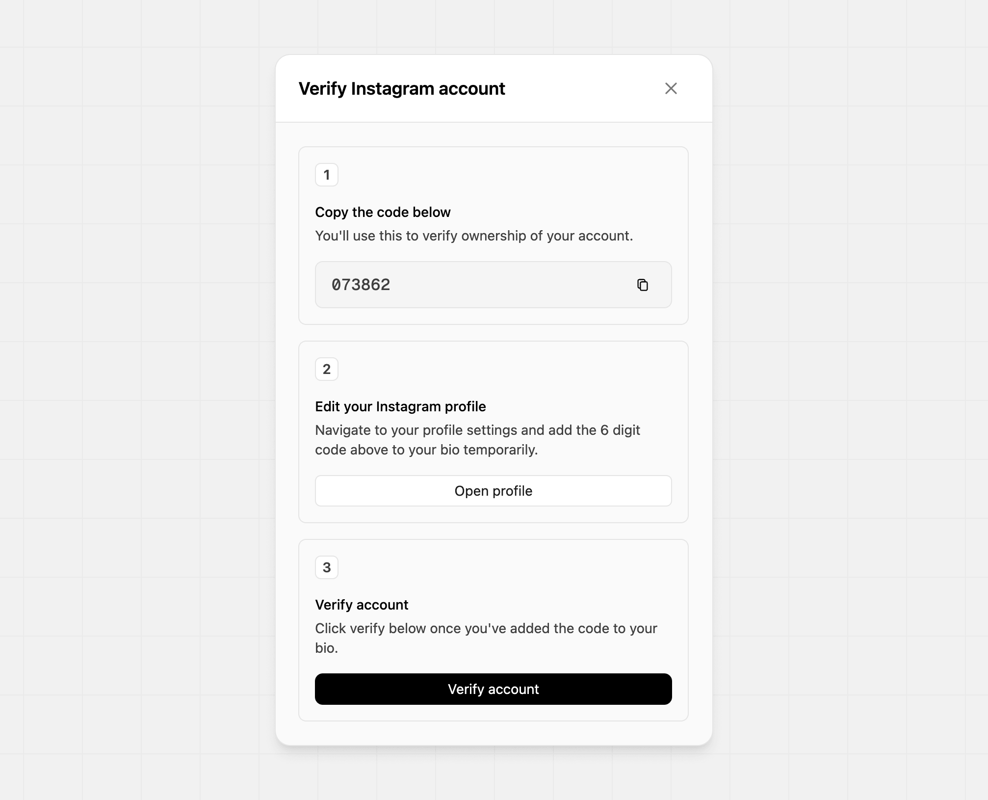 Instagram verification