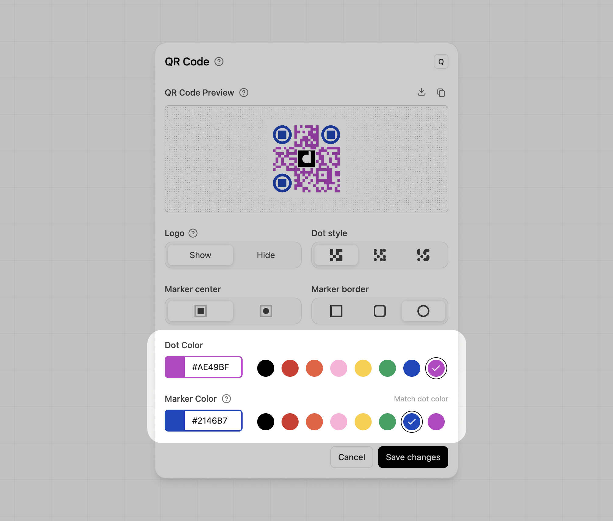 QR code color match