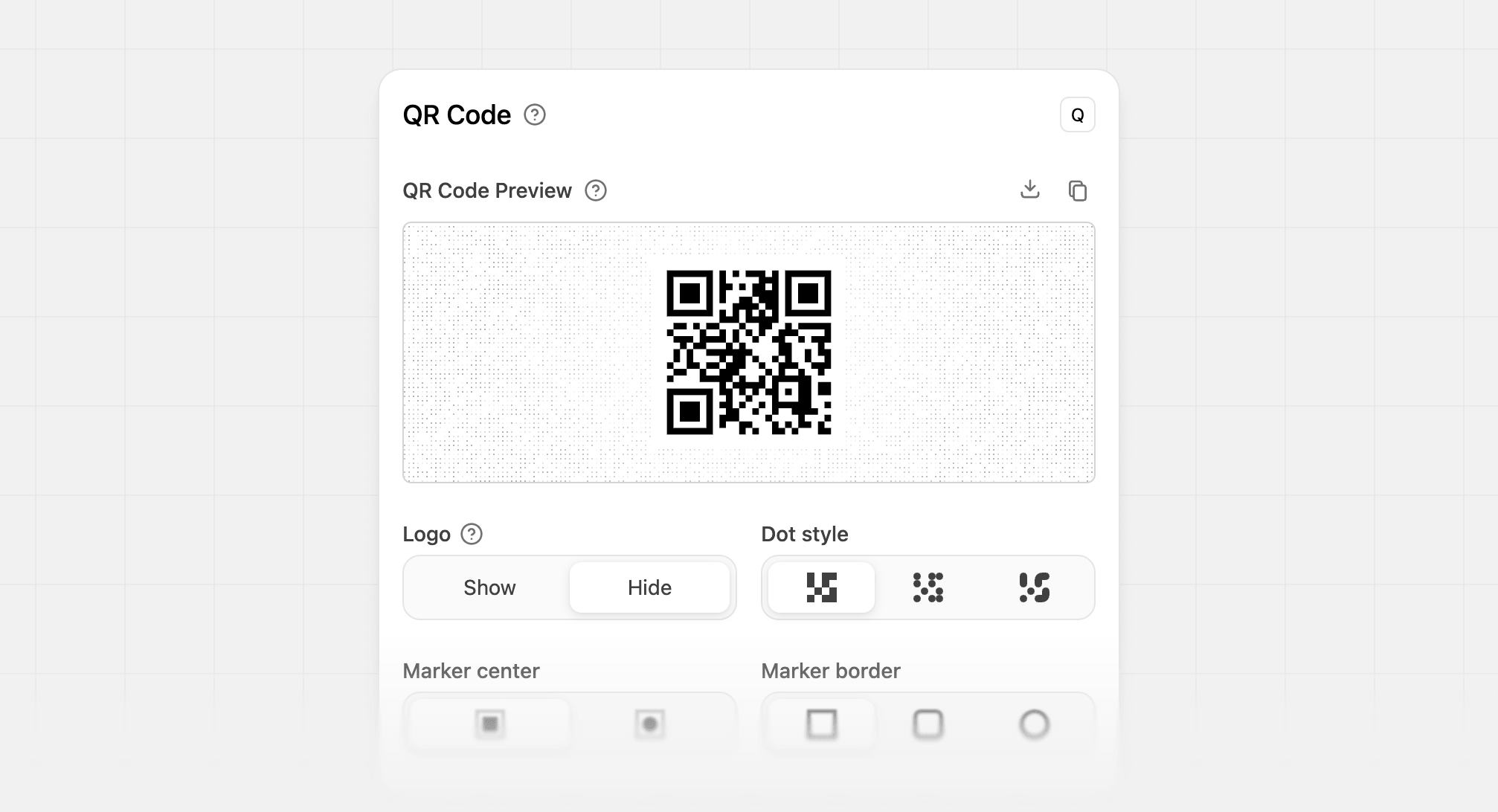 QR Code logo controls