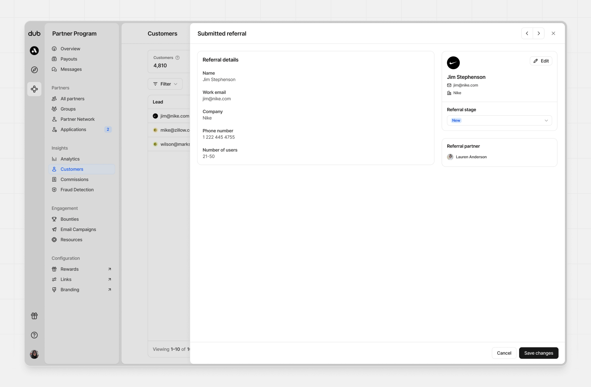 Submitted referrals drawer save