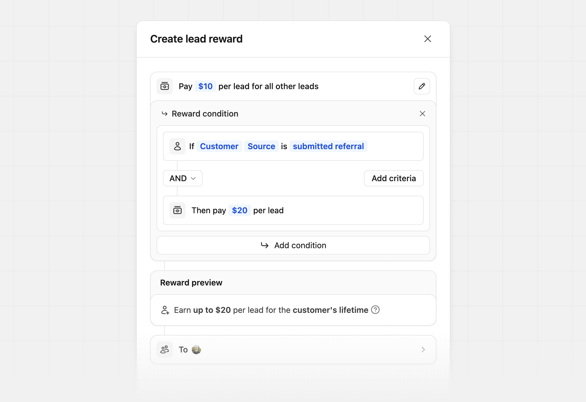 Create lead submitted referral